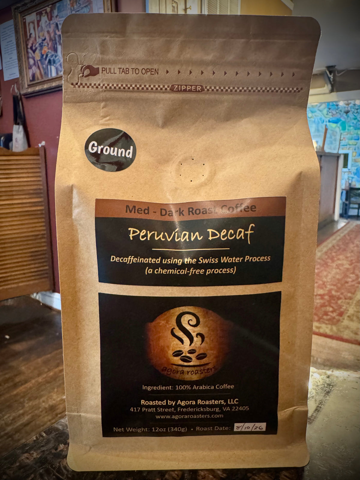 Organic Peruvian Decaf, Medium-Dark Roast, Swiss Water Processed
