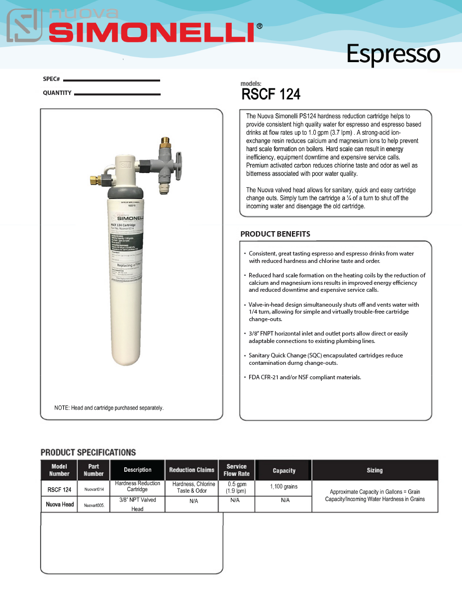 Small Capacity Filtration System (both filter and water adapter head)