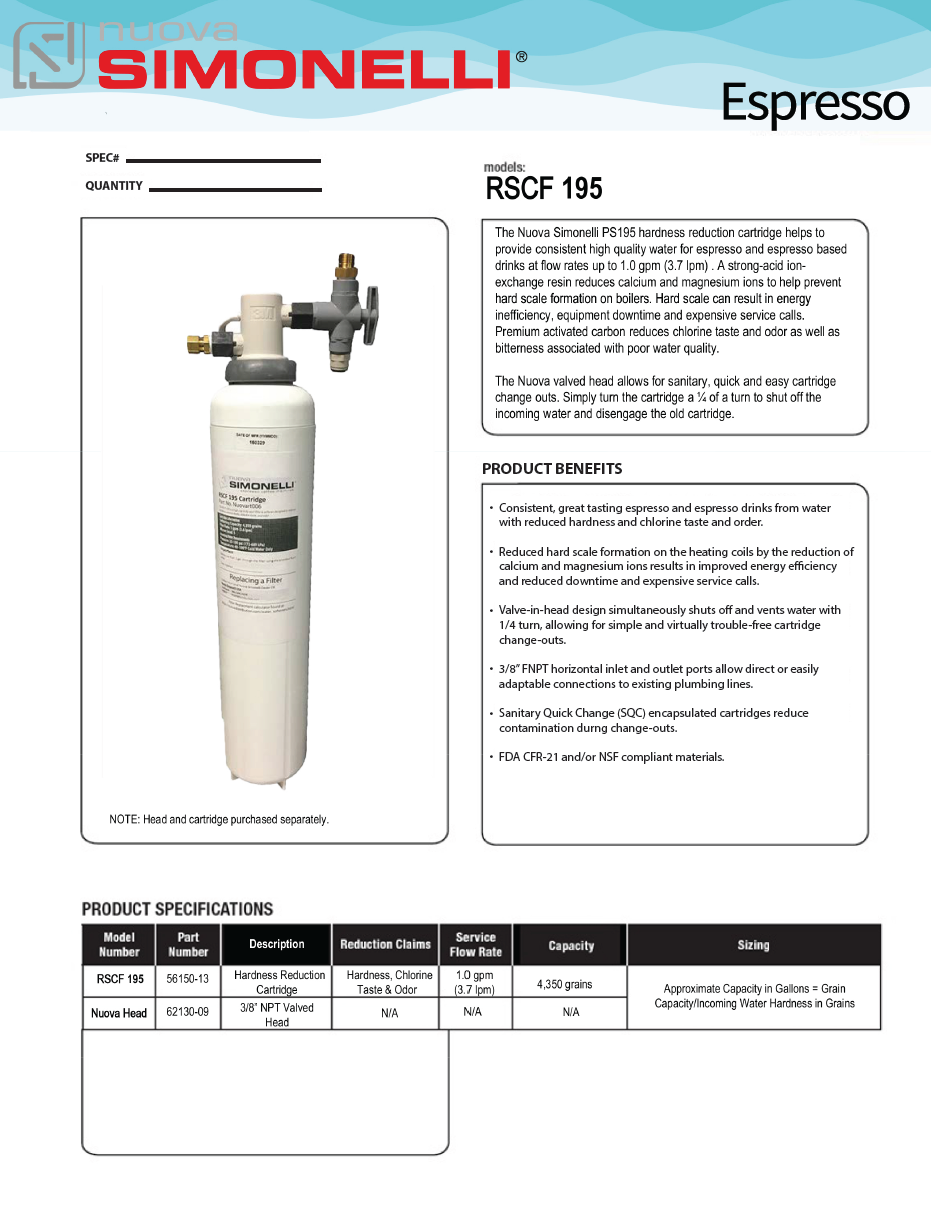 Standard Capacity Filtration System (both filter and water adapter head)